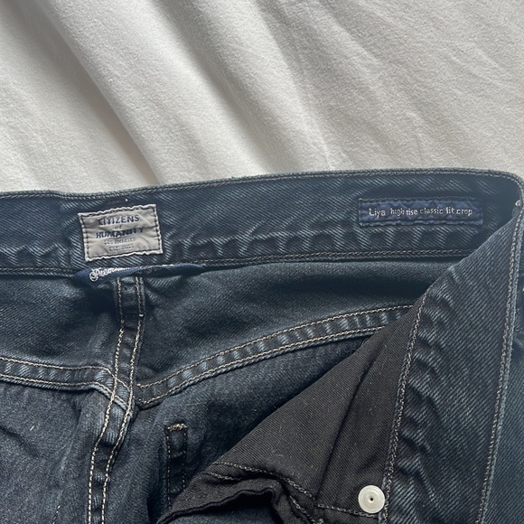 Citizens of Humanity Liya High Rise Classic Fit Crop, Black Torn, Size 26 - Picture 5 of 5